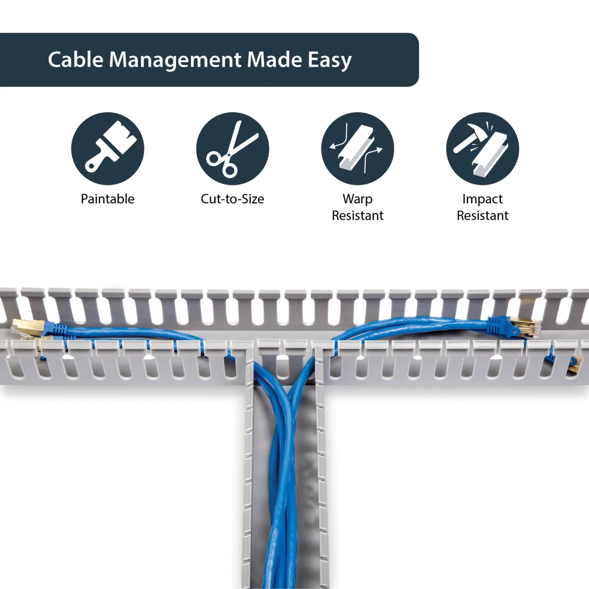 2X2IN OPEN SLOT CABLE RACEWAY DUCT W/ COVER CABLE MANAGEMENT — image 7