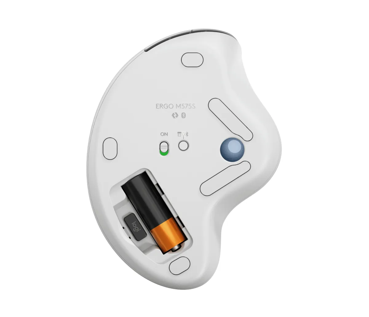 ERGO M575S WIRELESS MOUSE TRACKBALL (OFF-WHITE+BLUE BALL) — image 6
