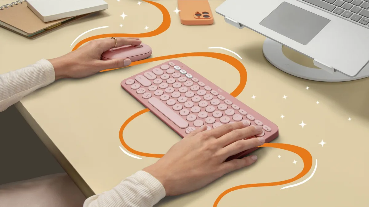 PEBBLE 2 COMBO MOUSE  KEYBOARD TONAL ROSE — image 10