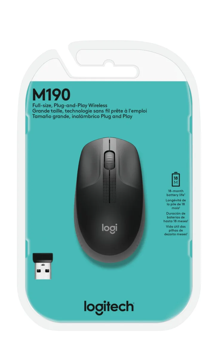 M190 Full-size wireless mouse - Charcoal — image 14