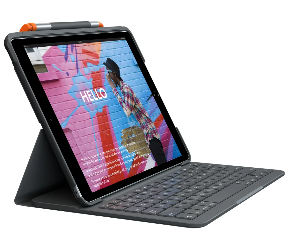 SLIM FOLIO KEYB IPAD 7TH GEN GRAPHITE — image 4