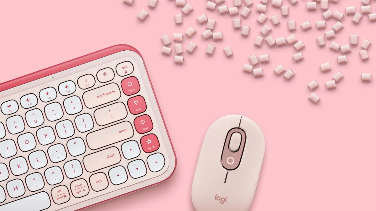 POP ICON COMBO KEYBOARD  MOUSE ROSE  OFF-WHITE — image 5