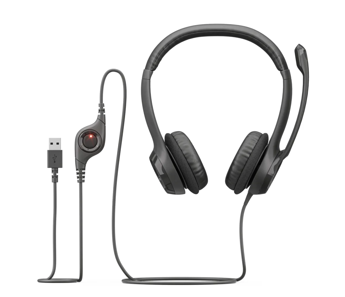Logitech USB Headset H390, Graphite — image 3